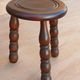 Pair de tabourets vintages en bois tourné