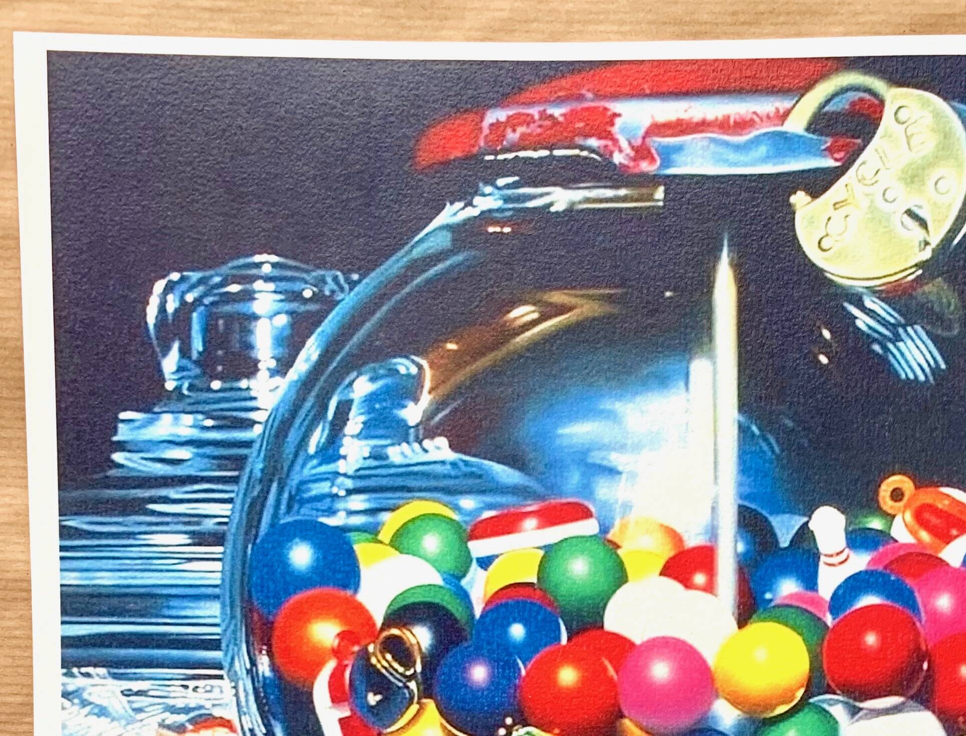 Original vintage pop art photo realism poster reissue of Charles Bell's "Gumball XV 1983"