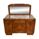 Art Deco buffet from the 1930s, solid wood, marble top, removable mirror.