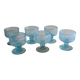 Ensemble de 6 coupelles en verre bullé bleu