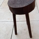 Vintage brutalist wooden stool