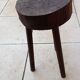 Vintage brutalist wooden stool