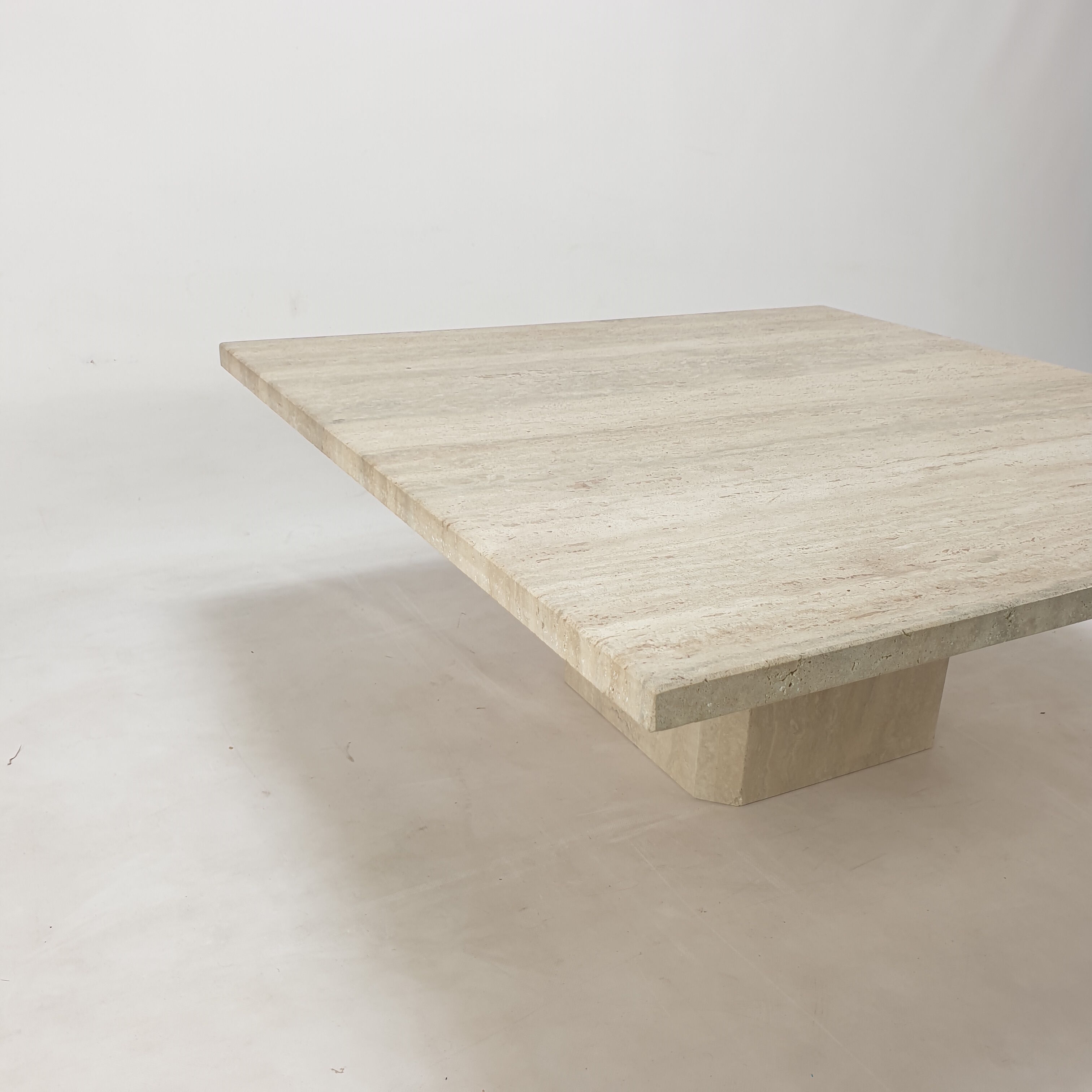 Italian travertine coffee table, 1980s
