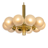 Grand lustre Kaiser Sputnik en globes de verre, Allemagne, années 1970