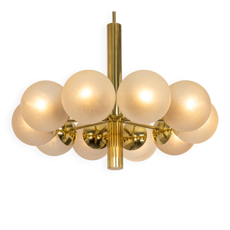 Large Kaiser Sputnik chandelier with glass globes, Germany, 1970s.