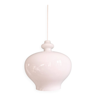 Scandinavian pendant light in white opaline, HA Jakobsson, 1960