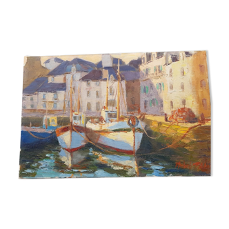 "the port of quiberon" (brittany) by michel pablo