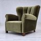 1960s, Danish relax armchair, green furniture velour, original condition.