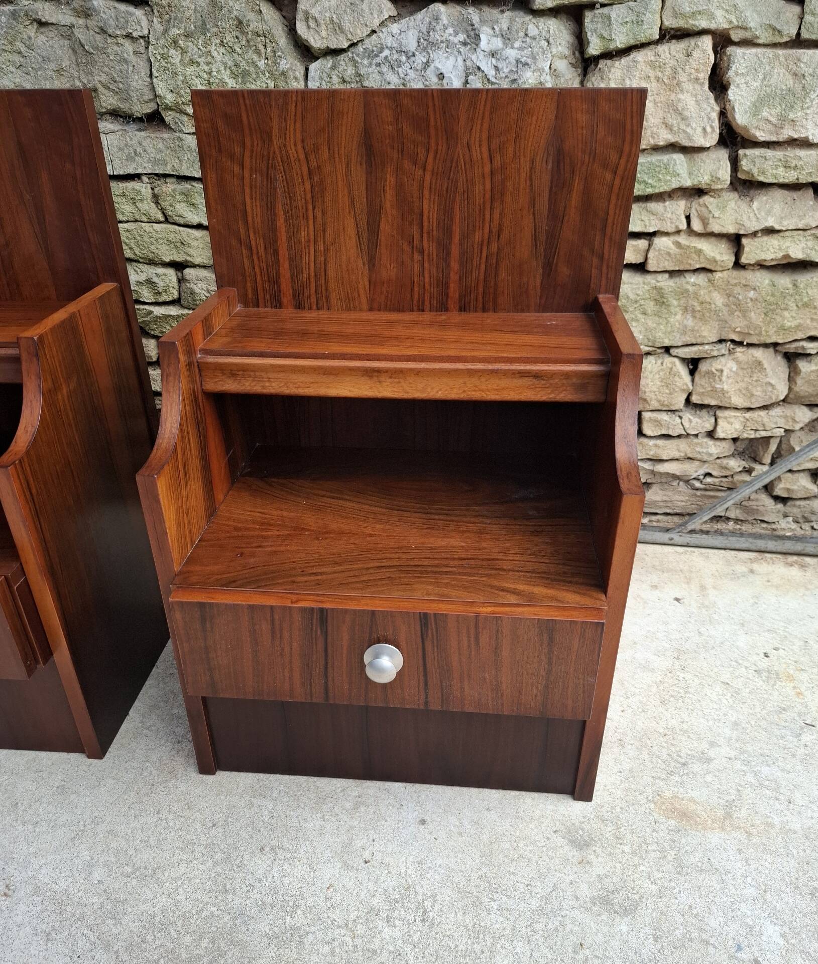 Pair of teak bedside tables