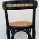 Pair of high canne stools or black curved wooden bar chairs, 1970