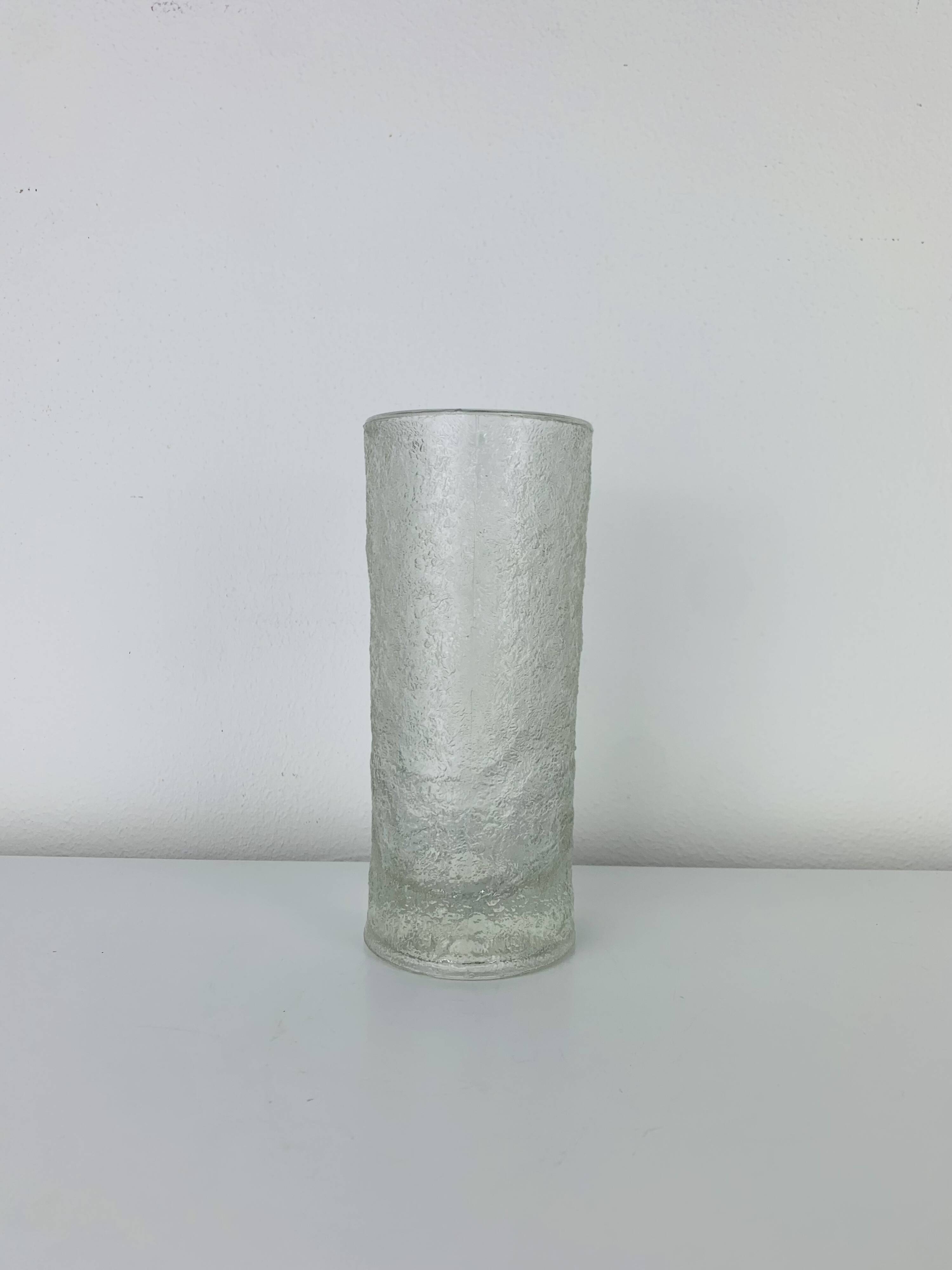 Molded glass roller vase by Pavel Panek for Sklo Union, 1970s