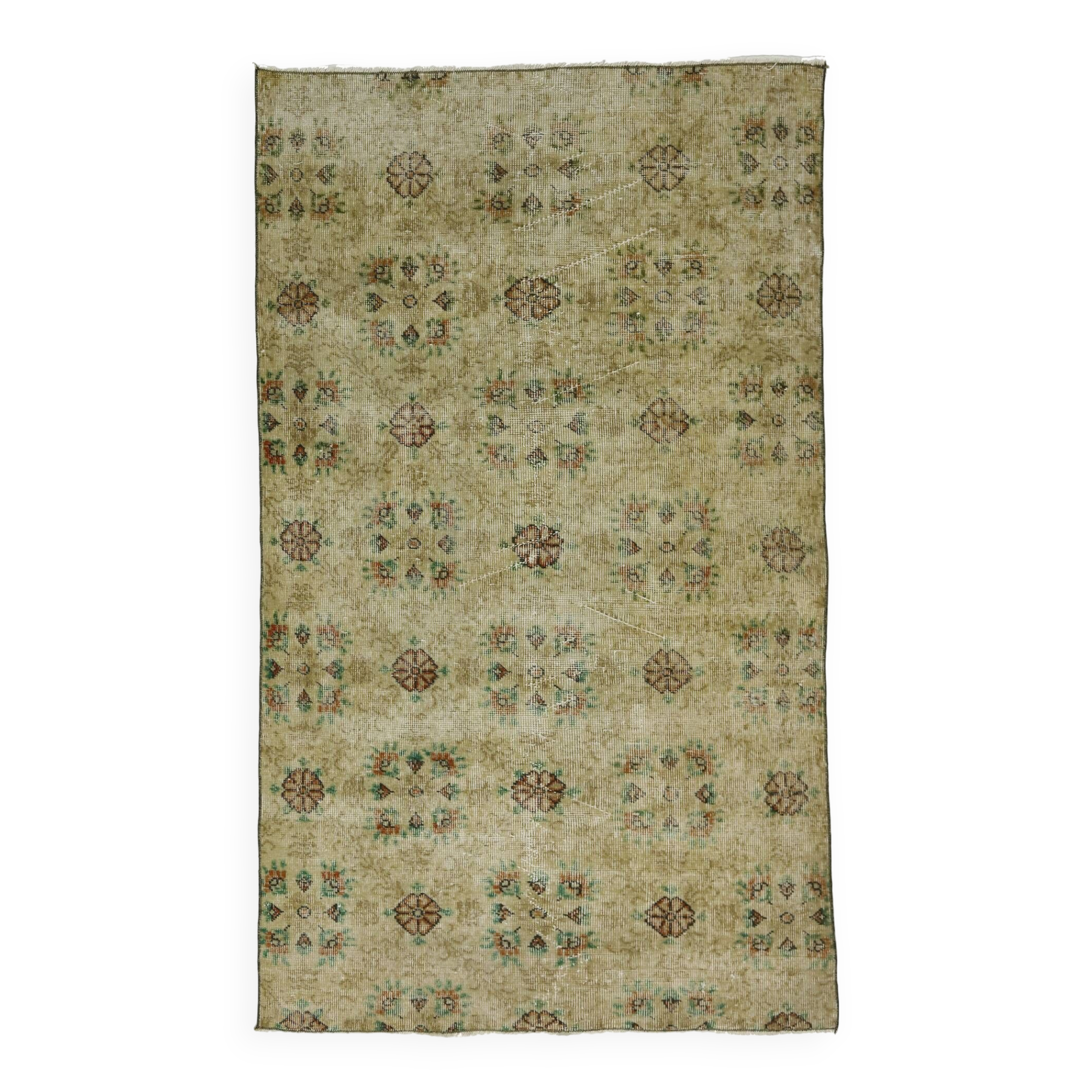 Turkish Anatolian Handmade Vintage Rug 210 cm x 117 cm