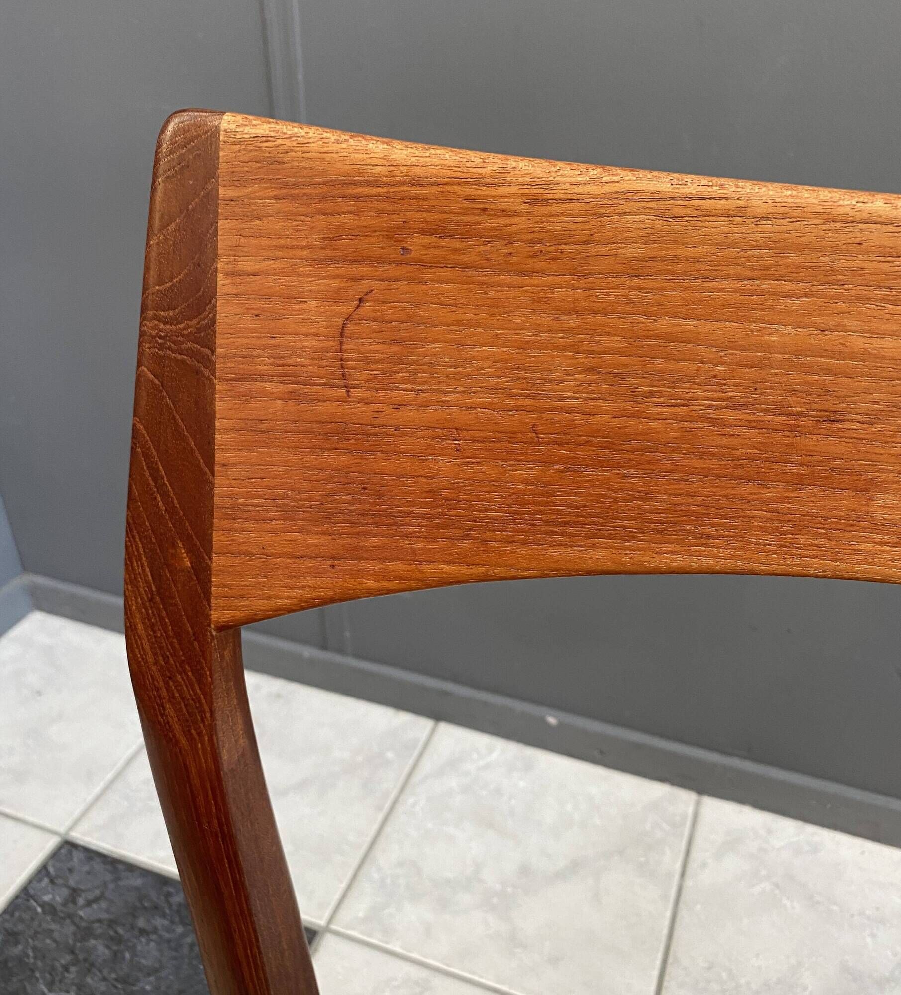 set of 6 teak dining chairs by Henning Kjaernulf 1960s