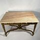Middle wooden table with green-golden patina Louis XVI style, nineteenth century.