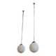 two xxl vintage opaline ball suspension
