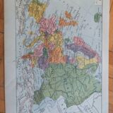 Old geographical map of Europe Larousse