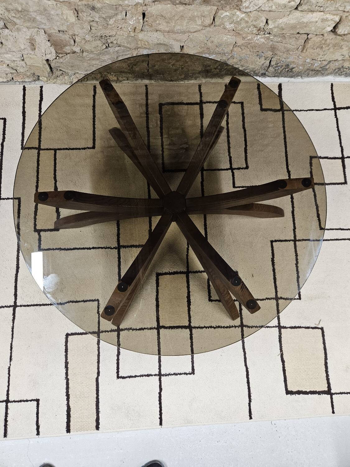 Table basse brutalist vintage 1970"