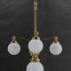 1930s Restored Brass Chandelier, Czechoslovakia
