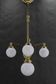 1930s Restored Brass Chandelier, Czechoslovakia