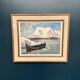 Original Swedish Oil on Panel – “Winter Harbor” by Knut Norman – Signed – Vintage & Framed