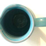 Blue ceramic pitcher