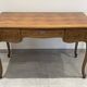 Louis XV style desk, natural wood and marquetry top
