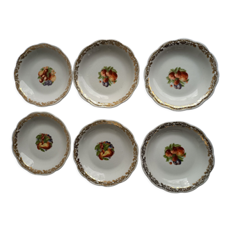 Set of 6 hollow porcelain dessert cups