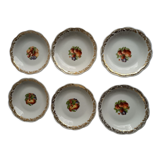 Lot de 6 coupelles creuses à desserts en porcelaine