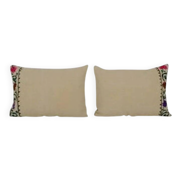Set of 2 vintage kilim cushion covers 41x61 cm