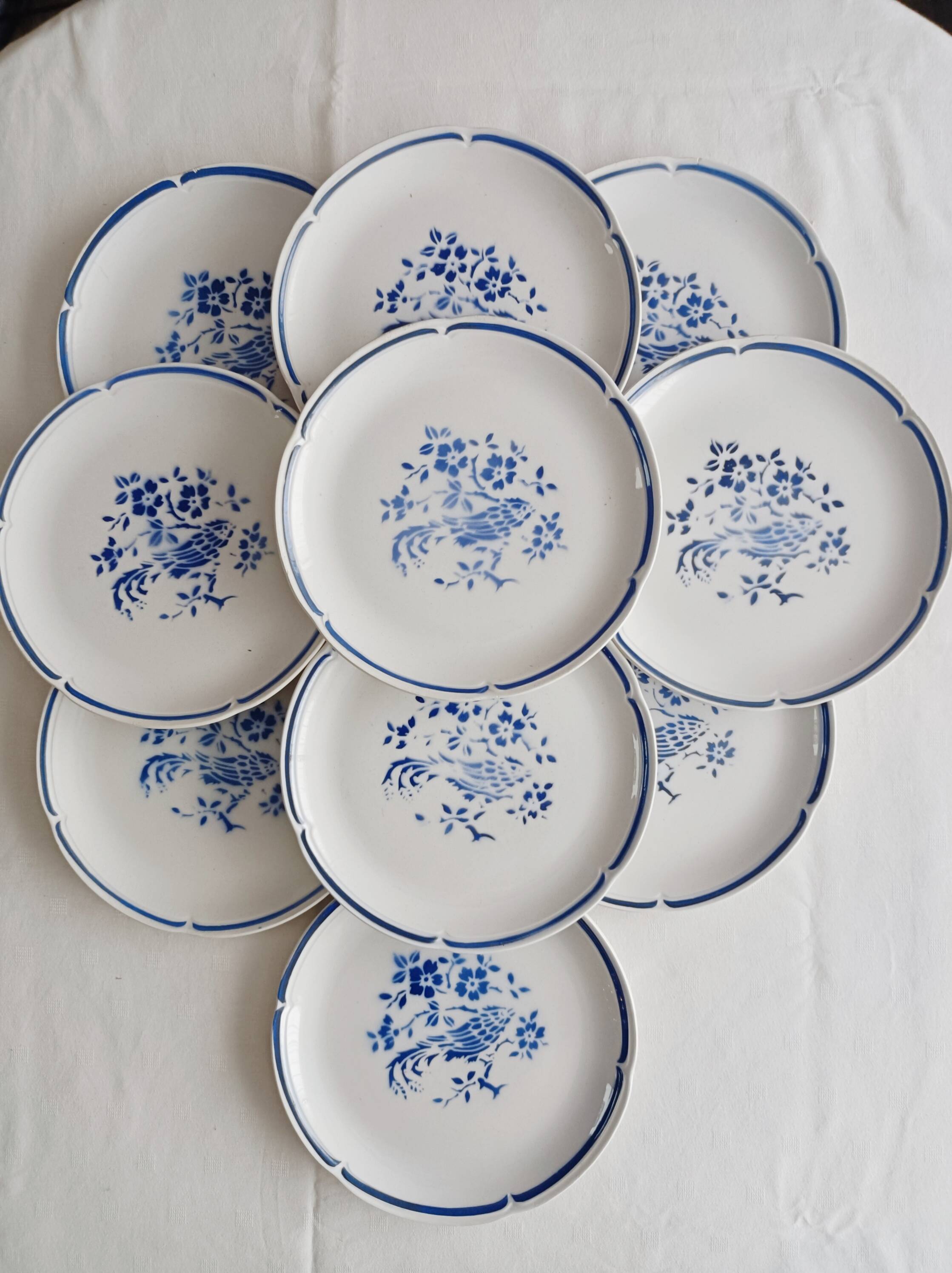 Set of 10 Moulin des Loups dinner plates, Alain