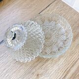 Chiseled glass butter tray