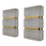 Pair of Modern Italian Murano Glass and Brass Sconces