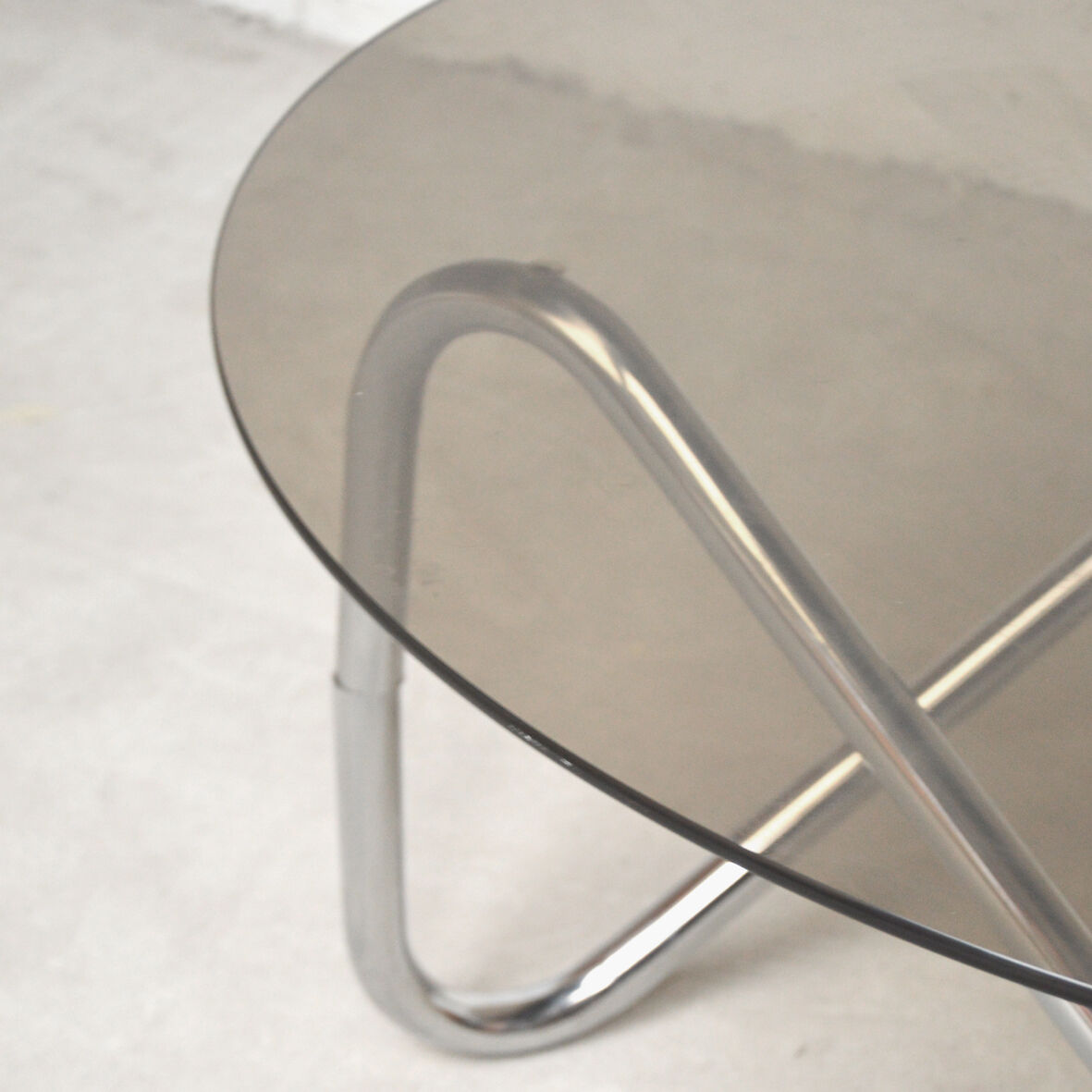 Glass and metal coffee table, 1980