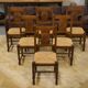 Set of 6 brutalist oak chairs from the 1950s.