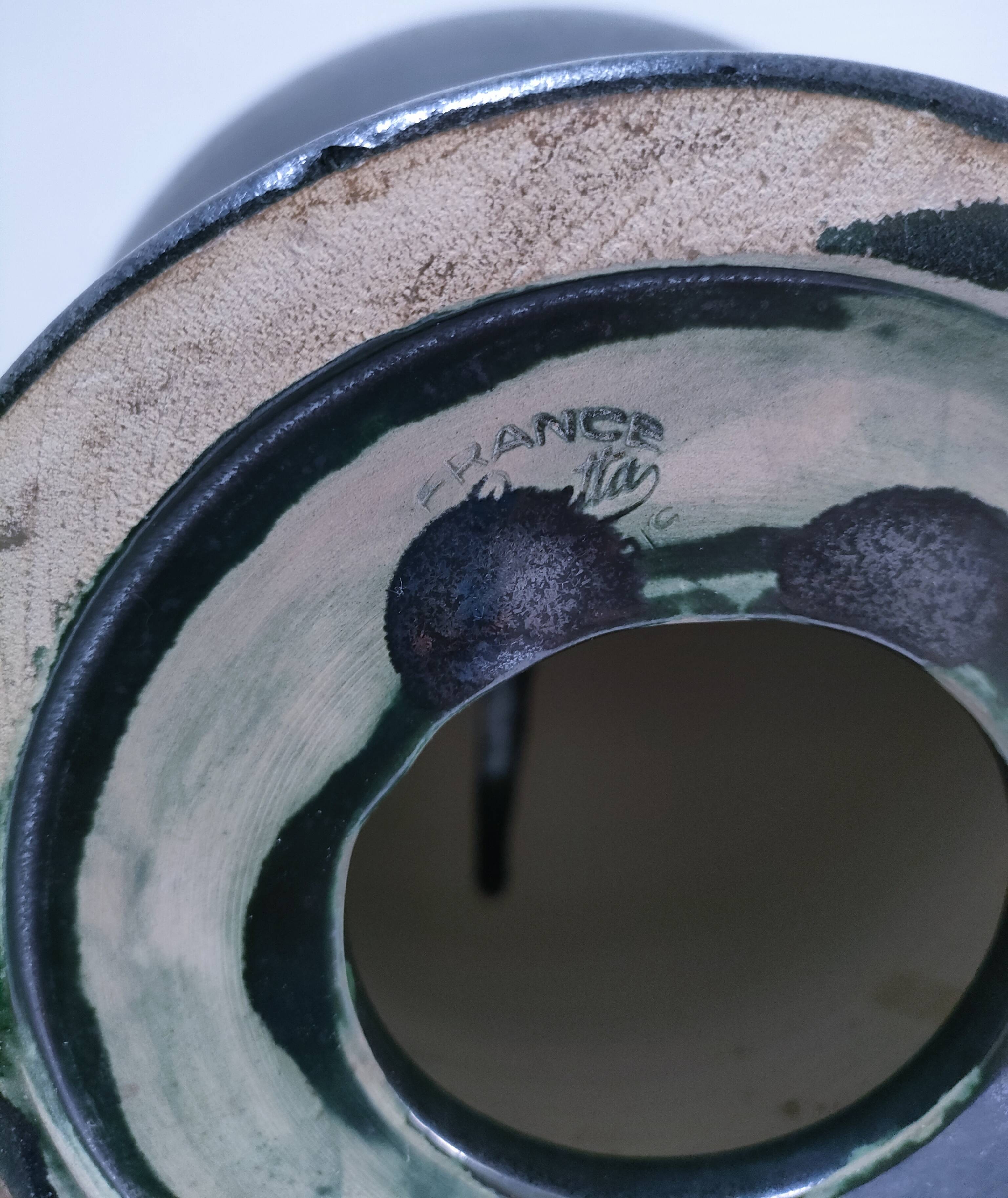 high ceramic lamp base lunetta vallauris h.47 cm