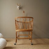 Vintage rattan crib Scandinavian decoration