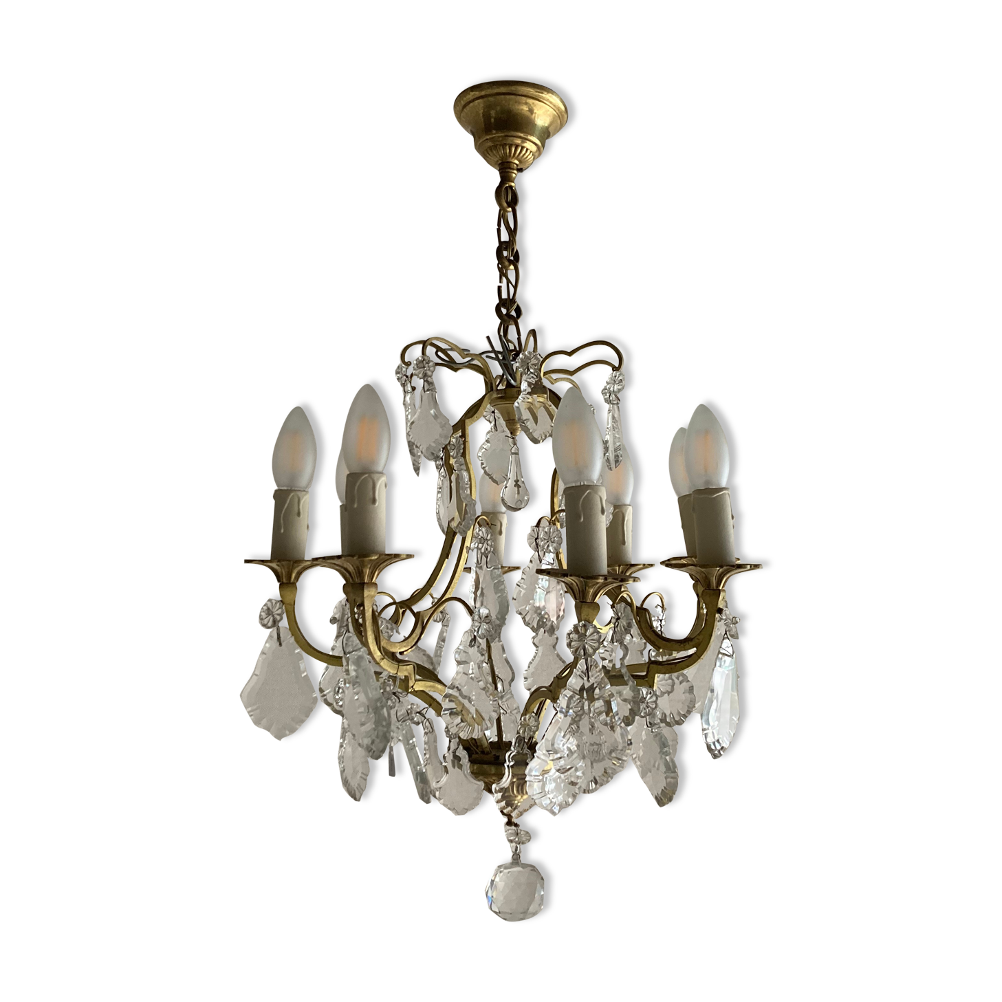 Brass chandelier with 8 arms