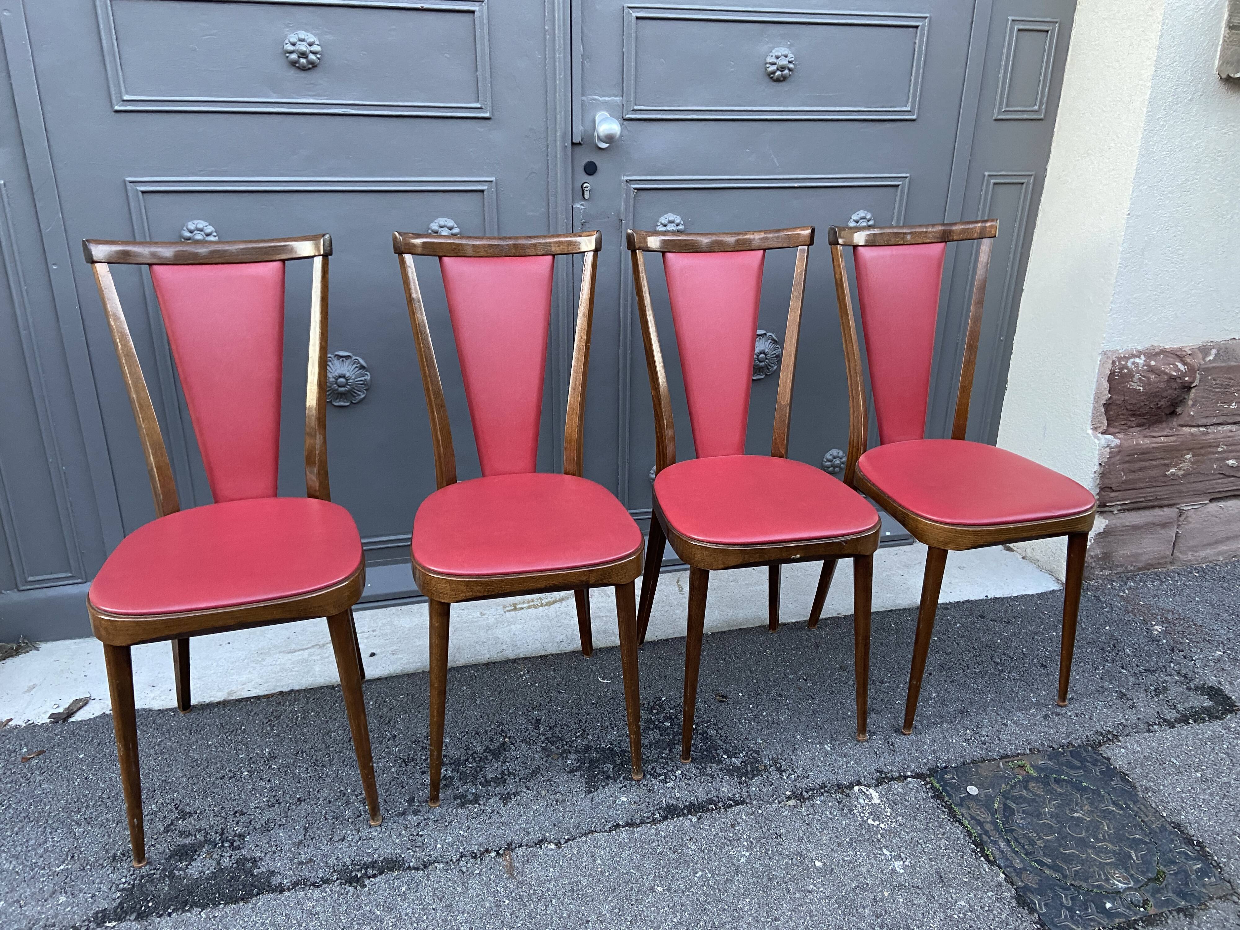 4 chairs Art Deco 1950