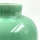 Paul Millet, Art Deco green ceramic vase, Sevres France 1930s