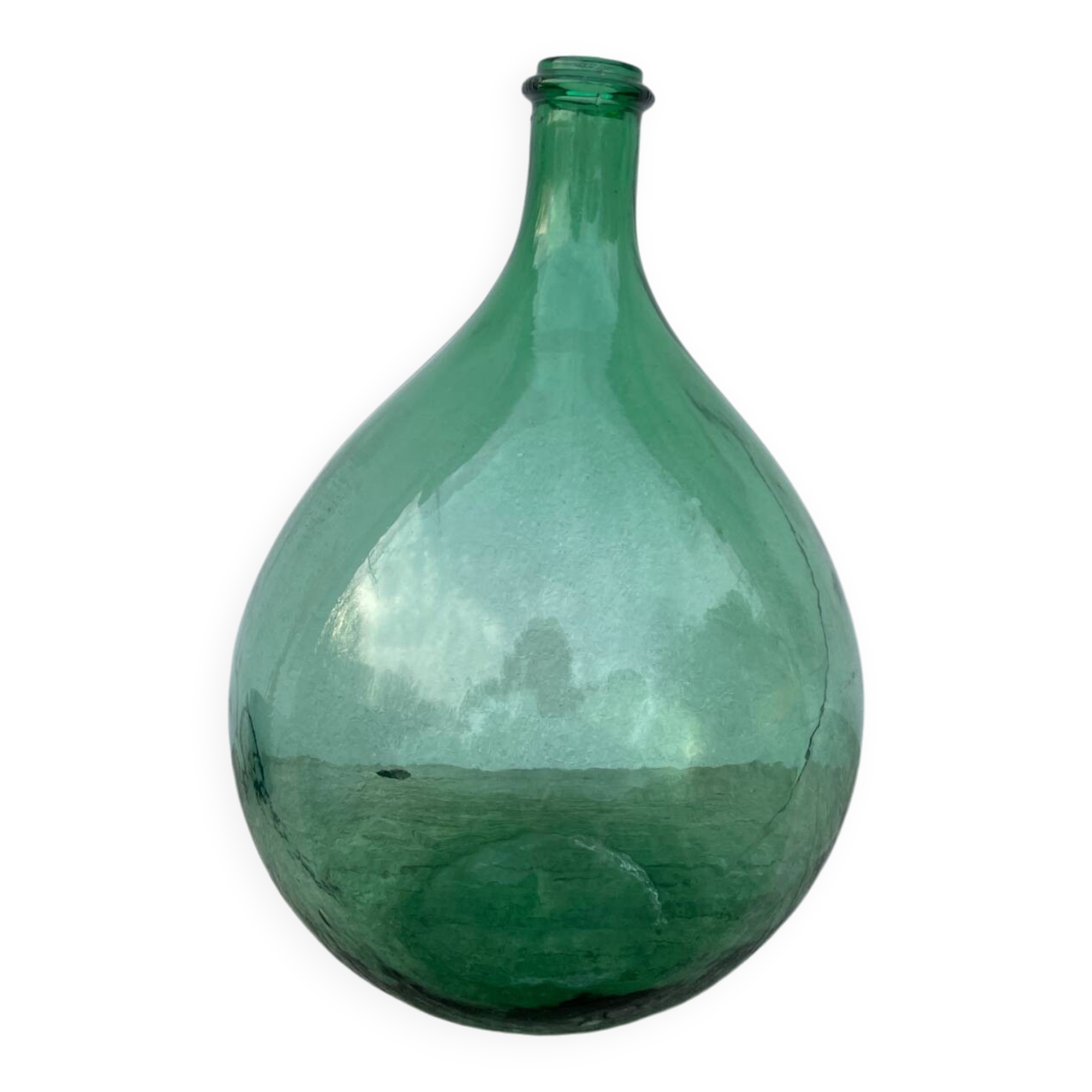 Large green glass lady Jeanne