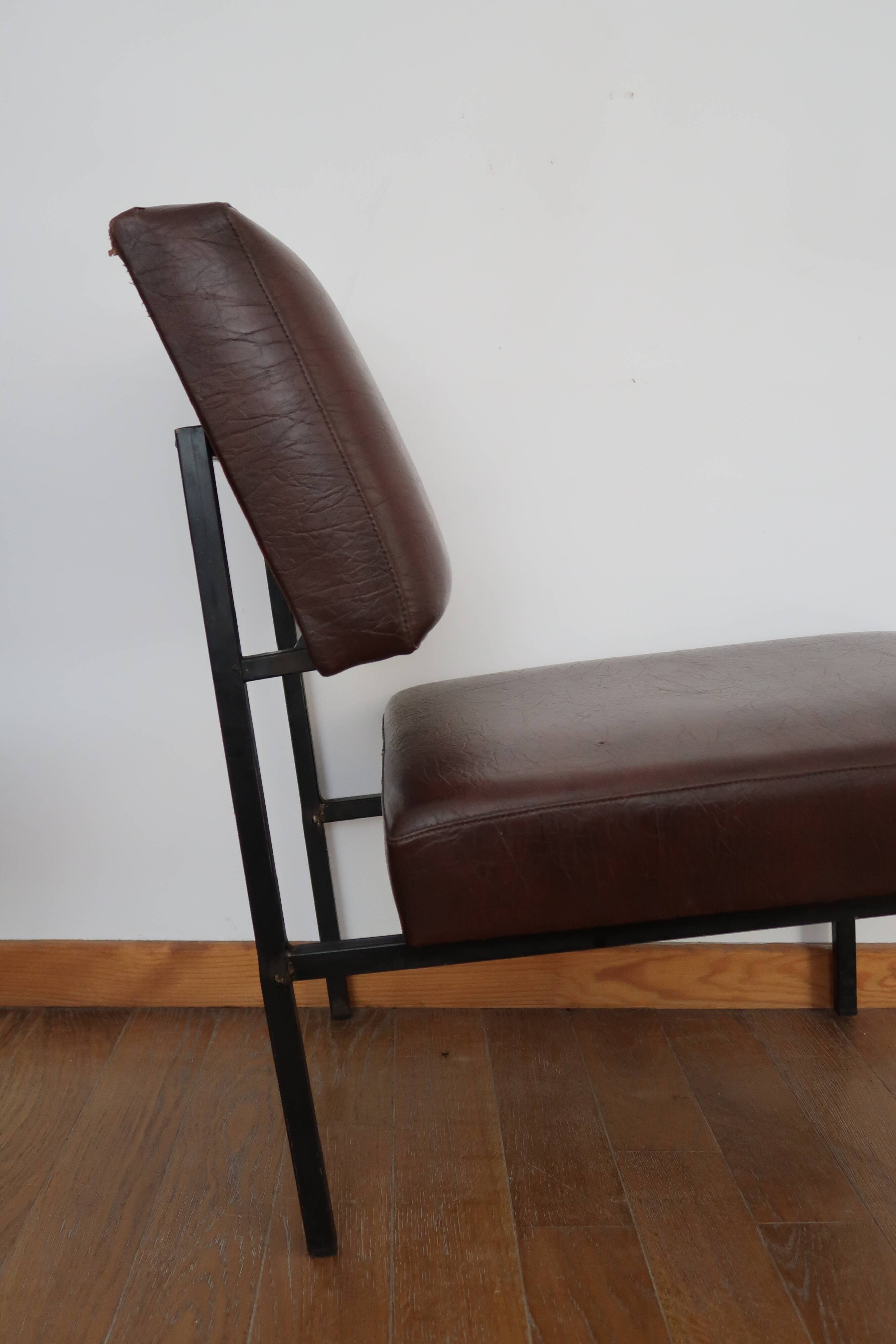 Paire de chauffeuse skaï 70's