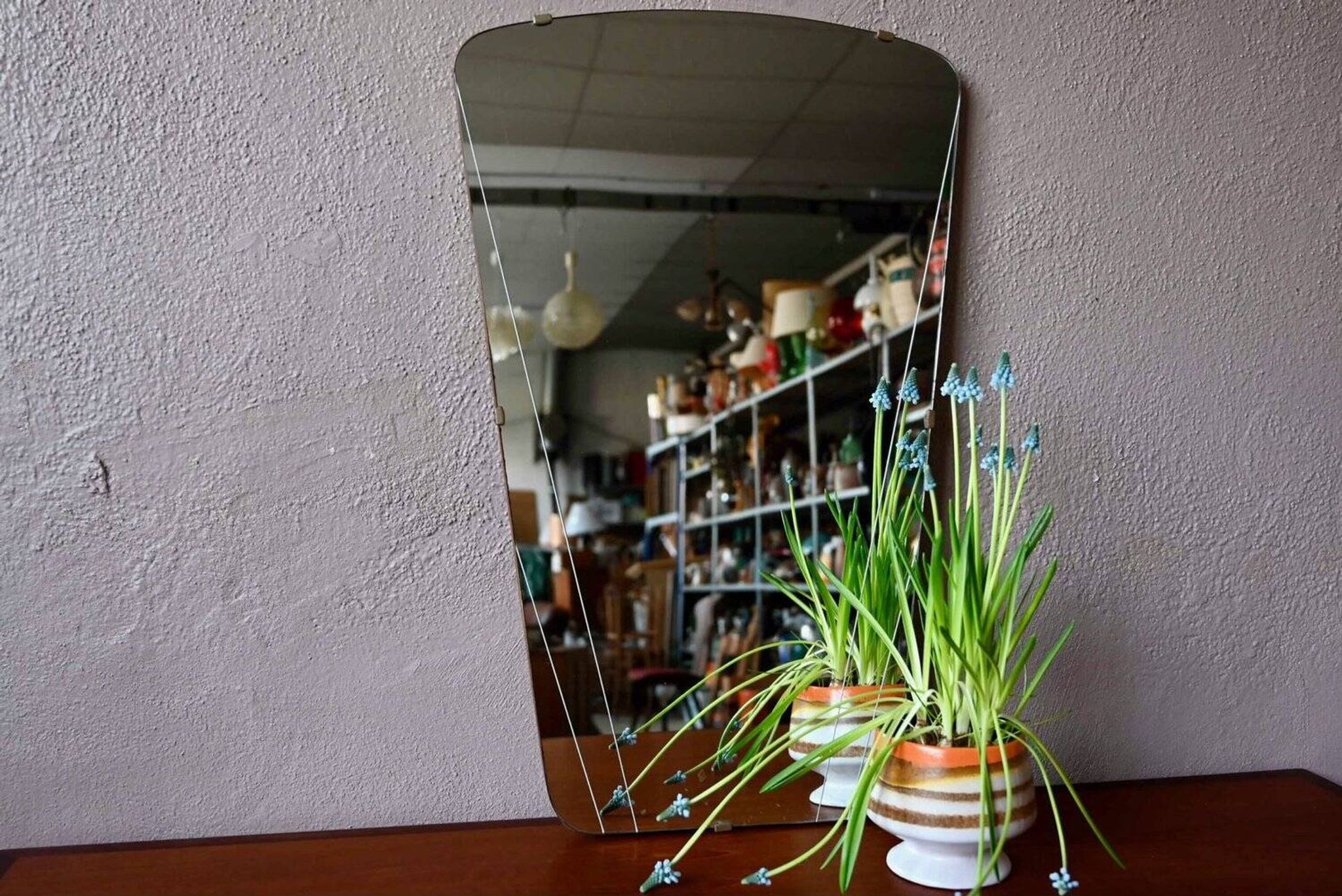 Miroir rétroviseur années 60 ciselé rockabilly sixties déco murale