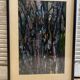 Old Abstract Oil On Paper Signed + Black Wood Frame #B548