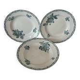 Set of 3 deep plates Terre de Fer St Amand bouquet