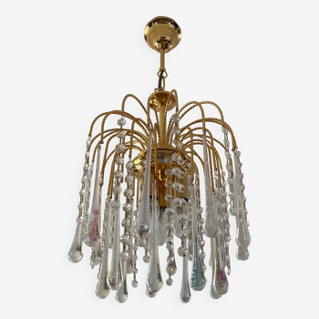 Vintage waterfall chandelier with glass drops