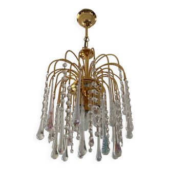 Vintage waterfall chandelier with glass drops