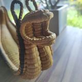 Original and vintage woven basket in the shape of an Asian dragon