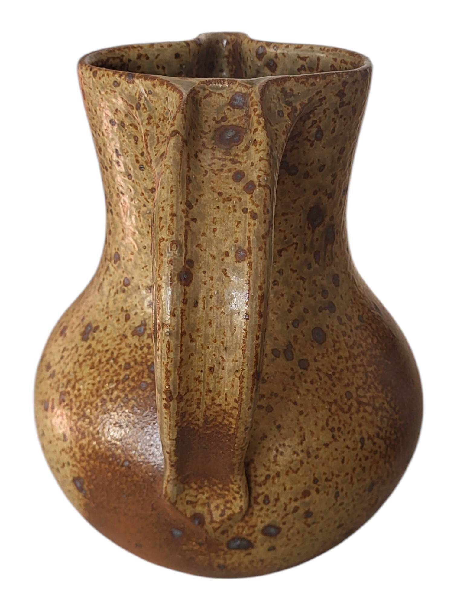 Pyrite stoneware pitcher signed Michel Dumont / Puisaye