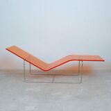 'Wave' chaise longue in orange plexiglass by Jean-Marie Massaud