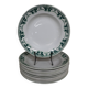 11 white and green earthenware soup plates from Saint Amand Terre de Fer